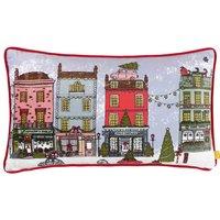 furn. Furn. Christmas Spirit Velvet Piped Filled Cushion, Purple