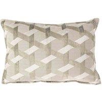 Paoletti Delano Velvet Jacquard Filled Cushion, Cream