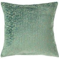 Paoletti Delphi Velvet Jacquard Filled Cushion, Green