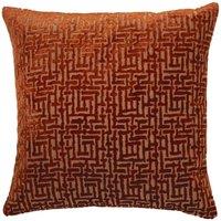 Paoletti Delphi Velvet Jacquard Filled Cushion, Red