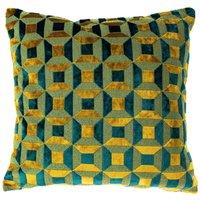 Paoletti Empire Velvet Jacquard Filled Cushion, Green