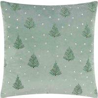 furn. Furn. Evergreen Classic Tree Embroidered Filled Cushion, Green