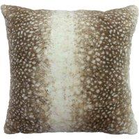 Paoletti Fawn Faux Fur Filled Cushion, Brown