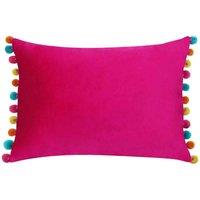 Paoletti Fiesta Velvet Filled Cushion, Pink