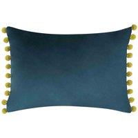 Paoletti Fiesta Velvet Filled Cushion, Blue