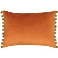 Paoletti Fiesta Velvet Filled Cushion, Orange