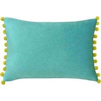 Paoletti Fiesta Velvet Filled Cushion, Blue