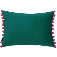 Paoletti Fiesta Velvet Filled Cushion, Blue