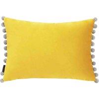 Paoletti Fiesta Velvet Filled Cushion, Yellow