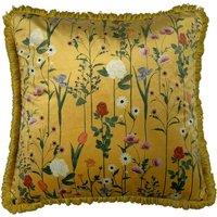 furn. Furn. Fleura Floral Filled Cushion, Yellow