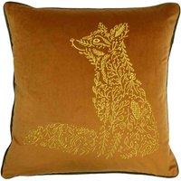 furn. Furn. Forest Fauna Fox Embroidered Filled Cushion, Orange