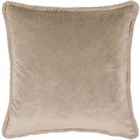 Paoletti Freya Velvet Filled Cushion, Cream
