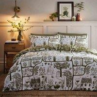 furn. Furn. Frida Floral Super King Duvet Cover Set, Green