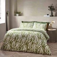 Hoem Frond Abstract Rich Single Duvet Cover Set, Green
