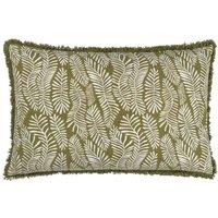 Hoem Frond Abstract Filled Cushion, Green