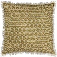 Yard Georgi Fringed Filled Cushion, Green