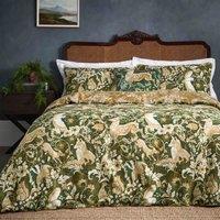 Paoletti Harewood Heritage Single Duvet Cover Set, Green