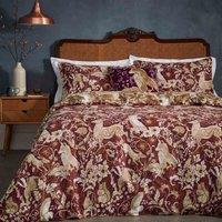 Paoletti Harewood Heritage Single Duvet Cover Set, Red