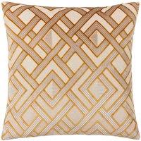 Paoletti Henley Velvet Jacquard Filled Cushion, Cream