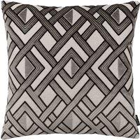 Paoletti Henley Velvet Jacquard Filled Cushion, Grey