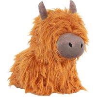 Paoletti Highland Cow Faux Fur Novelty Doorstop, Orange