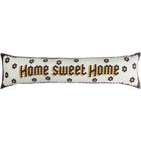 furn. Furn. Home Sweet Home Mosaic Message Velvet Filled Draught Excluder, Yellow