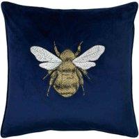 Paoletti Hortus Bee Filled Cushion, Blue