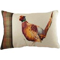 Evans Lichfield Hunter Pheasant Rectangular Filled Cushion, Brown