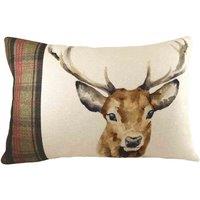 Evans Lichfield Hunter Stag Rectangular Filled Cushion, Brown
