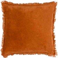 Yard Jaye Velvet Fringed Filled Cushion, Orange