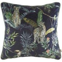 Evans Lichfield Jungle Leopard Filled Cushion, Black