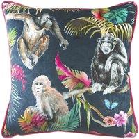 Evans Lichfield Jungle Monkey Filled Cushion, Blue