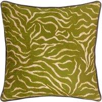 Wylder Tropics Jurong Tiger Chenille Animal Print Filled Cushion, Green