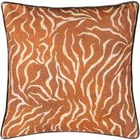 Wylder Tropics Jurong Tiger Chenille Animal Print Filled Cushion, Orange