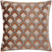 Paoletti Ledbury Velvet Jacquard Filled Cushion, Grey