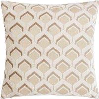 Paoletti Ledbury Velvet Jacquard Filled Cushion, Cream