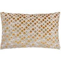 Paoletti Lexington Velvet Jacquard Filled Cushion, Cream