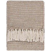 Yard Lorne Waffle Fringed Throw, Cream