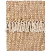 Yard Lorne Waffle Fringed Throw, Yellow