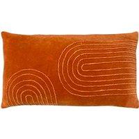 furn. Furn. Mangata Geometric Rectangular Filled Cushion, Orange