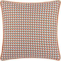 furn. Furn. Marttel Geometric Jacquard Filled Cushion, Orange