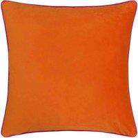 Paoletti Meridian Velvet Filled Cushion, Orange