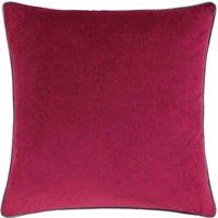 Paoletti Meridian Velvet Filled Cushion, Red