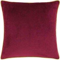Paoletti Meridian Velvet Filled Cushion, Red
