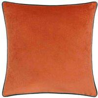 Paoletti Meridian Velvet Filled Cushion, Orange