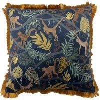 furn. Furn. Monkey Forest Filled Cushion, Blue