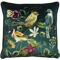 Evans Lichfield Midnight Garden Birds Filled Cushion, Green