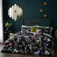 Wylder Midnight Bee Velvet King Duvet Cover Set, Black