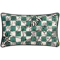 furn. Furn. Mythos Velvet Piped Filled Cushion, Cream