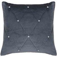 Paoletti New Diamante Filled Cushion, Grey
